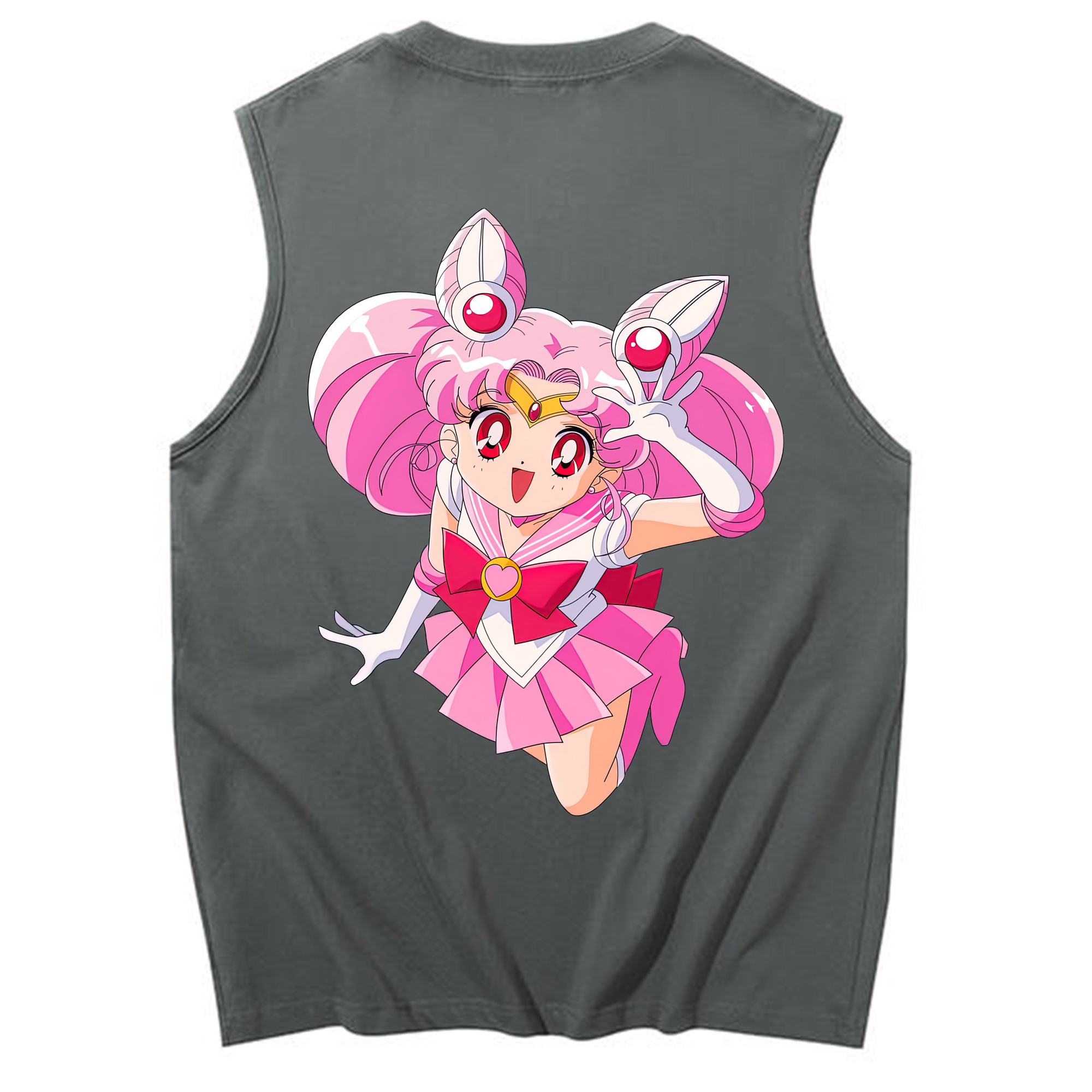 （画像用） 美少女戦士セーラームーン ちびうさ Sailor Moon Chibiusa Tsukino Usagi Small Lady Serenity コットン100％タンクトップ（背面プリント）